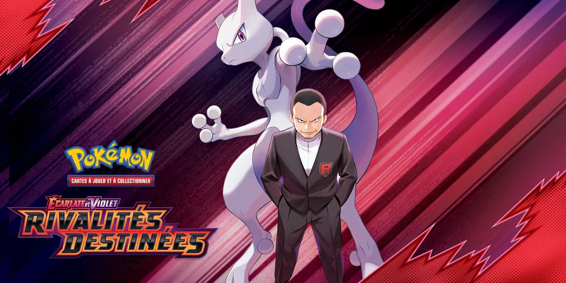 100 carcatères max09:02Claude a répondu : Bannière Pokémon JCC – Écarlate et Violet : Rivalités Destinées, avec Mewtwo et Giovanni.Bannière Pokémon JCC – Écarlate et Violet : Rivalités Destinées, avec Mewtwo et Giovanni.