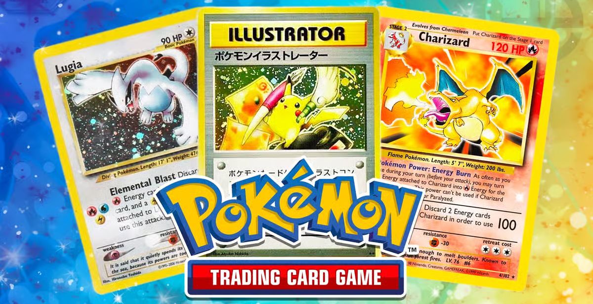 Lugia Neo Genesis, Pikachu Illustrateur et Dracaufeu Set de Base parmi les cartes Pokémon les plus chères