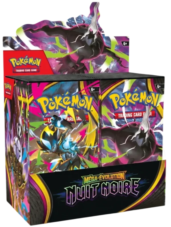Display Pokémon Méga-Évolution Nuit Noire ME05 36 boosters avec illustrations Méga-Darkrai et Méga-Zeraora