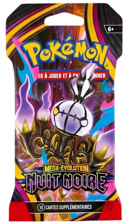 Booster Pokémon Méga-Évolution Nuit Noire ME05 illustration Méga-Lugulabre fantôme violet entouré de flammes sombres
